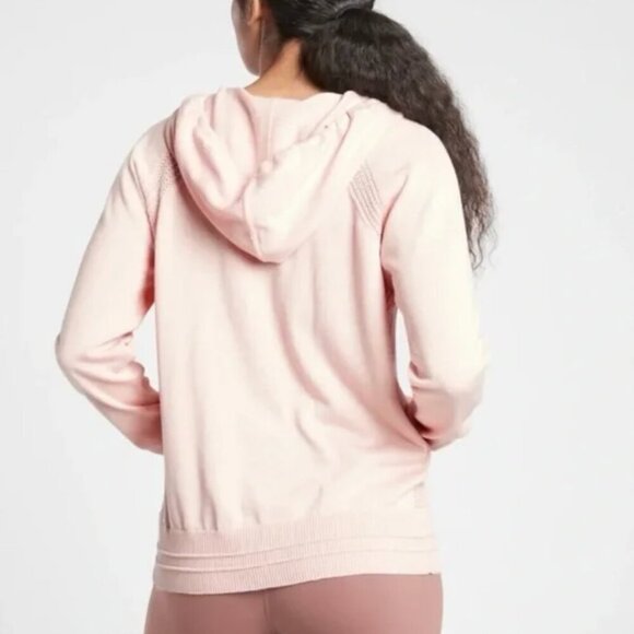 ATHLETA Evergreen Knit Sweater Hoodie in Orchid Light Pink size S - Picture 2 of 9